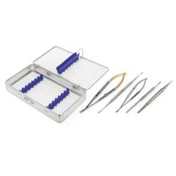 Zestaw do mikrochirurgii w kasecie - 5 szt. narzędzi+kaseta