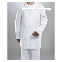Fartuch medyczny męski 2003, biały 50% bawełna/50% poliester, rozm. 50