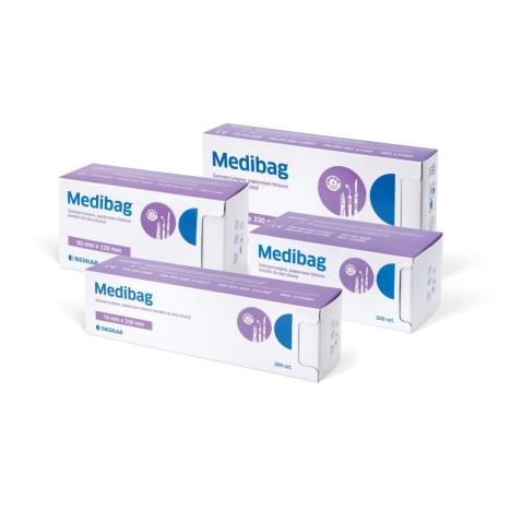 Torebki do sterylizacji, samoprzylepne, MEDIBAG, 90 mm x 230 mm, 200 szt.