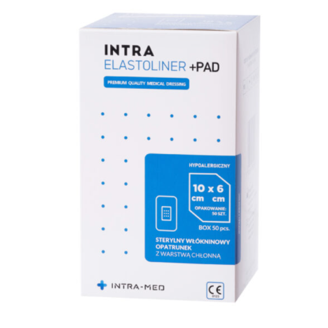 Opatrunek włókninowy + PAD, 6 cm x 10 cm, op. 50 szt 
