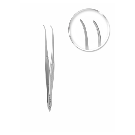 Pęseta oczna GRAFFE, wygięta, gładka, dł. 9,5 cm