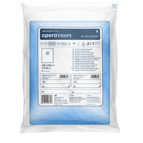 opero®DRAPE serweta sterylna z przylepnym otworem 180x320 ot. 6x8 cm
