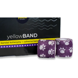 Bandaż kohezyjny 5cm x 4,5 m kolor fioletowy w łapki, 1 szt.