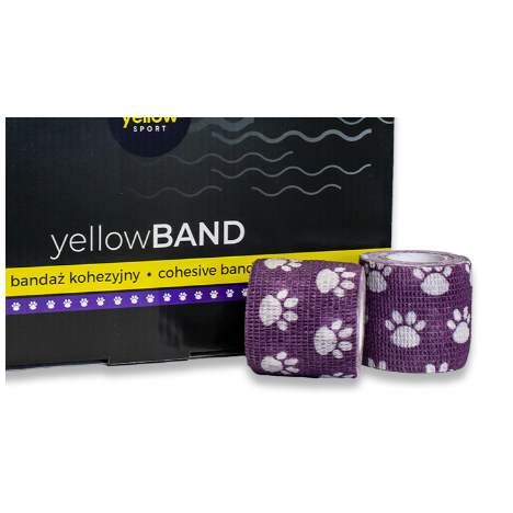 Bandaż kohezyjny 5cm x 4,5 m kolor fioletowy w łapki, 1 szt.