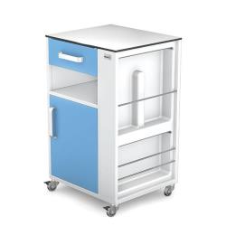 Szafka przyłóżkowa jednostronna  (szuflada, drzwiczki) z blatem z laminatu HPL - WD-7/HPL