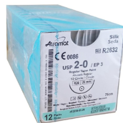 Nici chirurgiczne Jedwab 2/0_75cm_iglaR-20_1/2k_okr_A12
