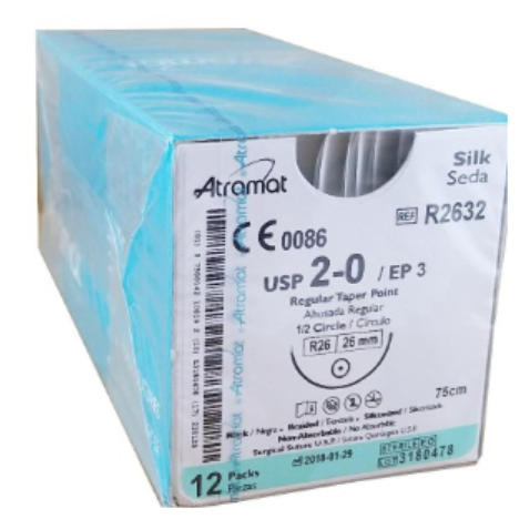 Nici chirurgiczne Jedwab 2/0_75cm_iglaR-20_1/2k_okr_A12