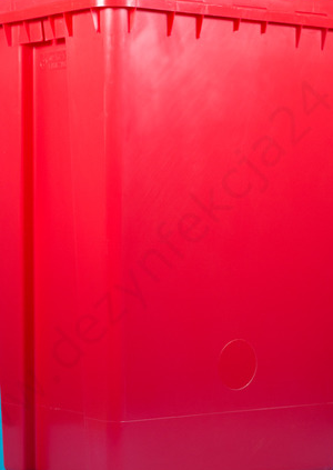 Pojemnik na odpady medyczne 60l (czerwony) prostokątny + pokrywa