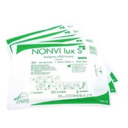 Kompres włóknikowy jałowy 5cmx5cmx10 szt , 30g/m², 4 warstwowy NONVI lux S (box a'10szt)