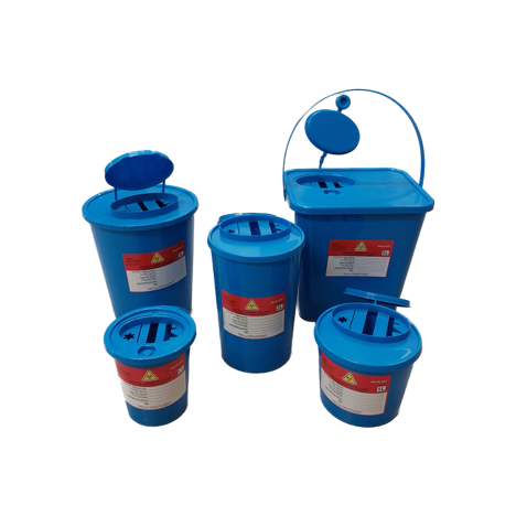 Pojemnik na odpady medyczne z pokrywką_5L_niebieski, 1 szt.