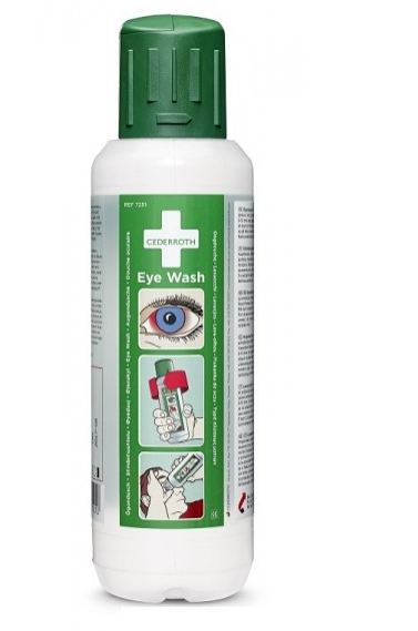 Płuczka do oczu z płynem 500 ml + uchwyt