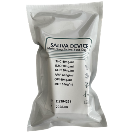  MULTI-DRUG TEST SALIVA CUP 6 amp/bzo/coc/met/opi/thc test ze śliny test narkotykowy - 5 szt.