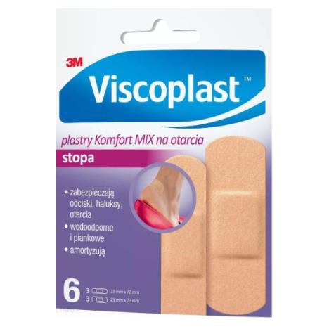 Viscoplast plastry Komfort MIX na otarcia, Stopa, 6 szt.