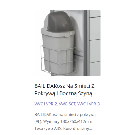 BAILIDA Kosz Na Śmieci Z Pokrywą I Boczną Szyną do NC3405