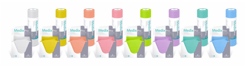 Podkład bibułowo-foliowy MedixPro 33 x 48 cm - LIMONKA -  składany w kostkę - 80 listków