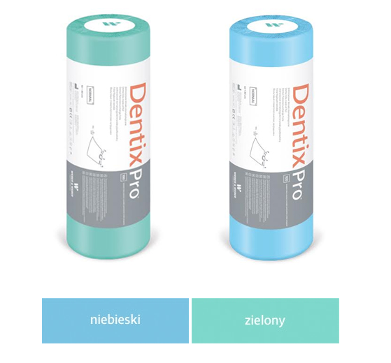 Śliniak foliowy DentixPro Normal - zielone- 1 rolka (100 szt.)