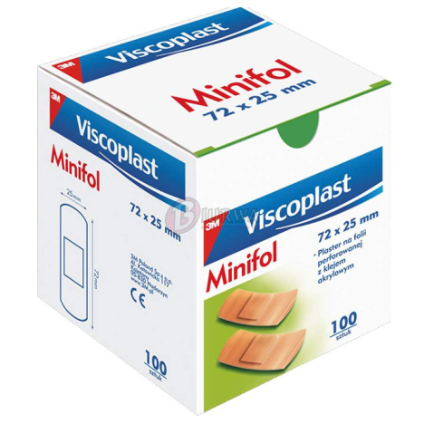 Viscoplast plastry MINIFOL 72x25mm, 100 szt.