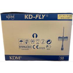 Igła motylek KD-FLY, do pobierania krwi, wężyk 30 cm luer lock, igła 1,10 x 19 mm, 1 szt. 