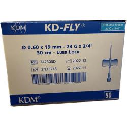 Igła motylek KD-FLY, do pobierania krwi, wężyk 30 cm luer lock, igła 0,60 x 19 mm, 1 szt. 