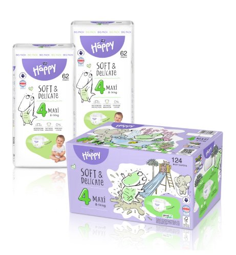 Bella Baby Happy pieluszki Maxi (4) BOX 124 szt.