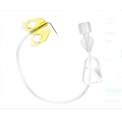 Surecan igła do portu ze skrzydełkami i drenem (Hubera) 20G 20mm-1szt.