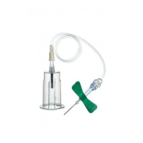 Igła motylek GBO bezpieczna z holderem Vacuette 21G (0,8x19mm) z wężykiem 7,5”19cm