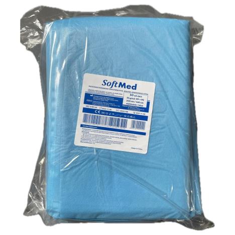 Prześcieradło jednorazowego użytku podfoliowane 160 x 210, niebieskie, 35g/m2, op. 10 szt.