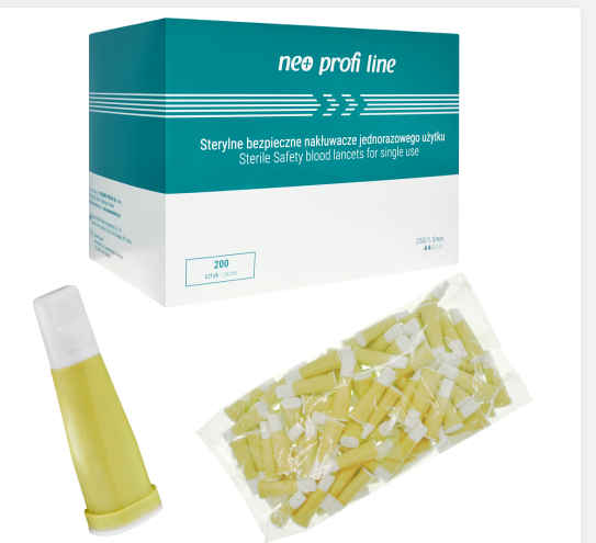 Nakłuwacze bezpieczny jednorazowy21G (0,8mm) X 1,8mm, 200 szt.