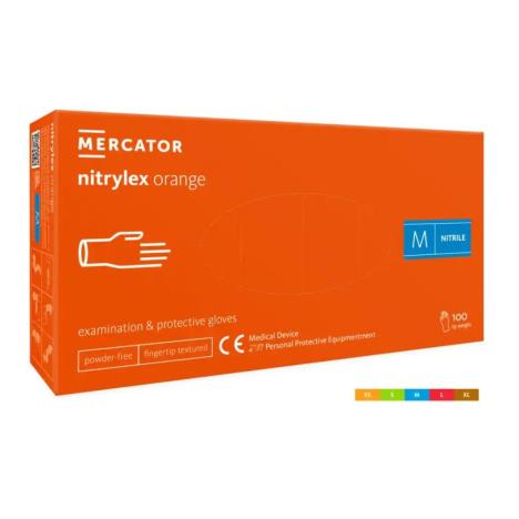 Rękawice NITRYLEX ORANGE, rozm. M, op. 100 szt 