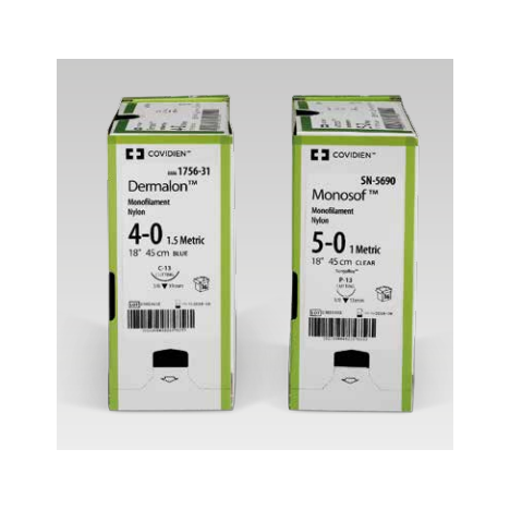 MONOSOFT nici niewchłanialne, 5/0 BLK 45 cm P13 3/8 koła, op. 36 szt