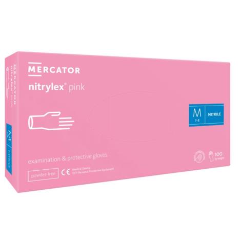Rękawice NITRYLEX PINK, rozm. M, op. 100 szt 