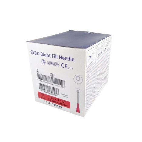 Igły do pobierania leków BD 1,2 x 40 18G Z FILTREM tępe czerwone, op. 100 szt 
