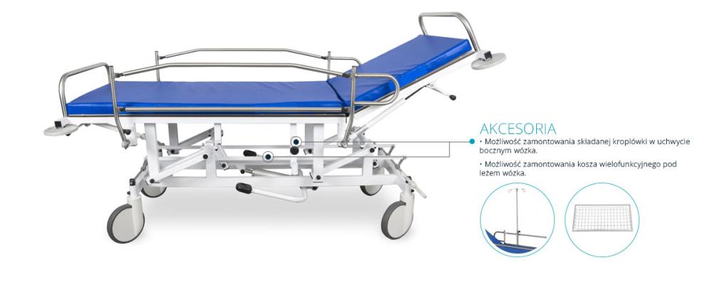 Wózek do przewozu chorych 211,5 x 81,8 x 57 - 99 cm/stół