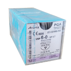 PGA 6/0, dł.75cm, igła CE-19, 3/8 koła odwrotnie tnąca