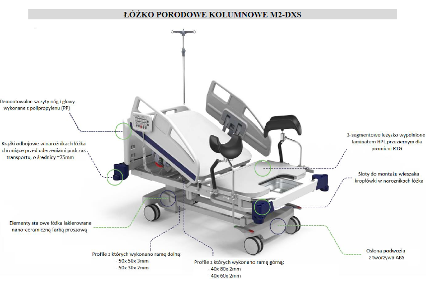 Łóżko porodowe kolumnowe M2-DXS