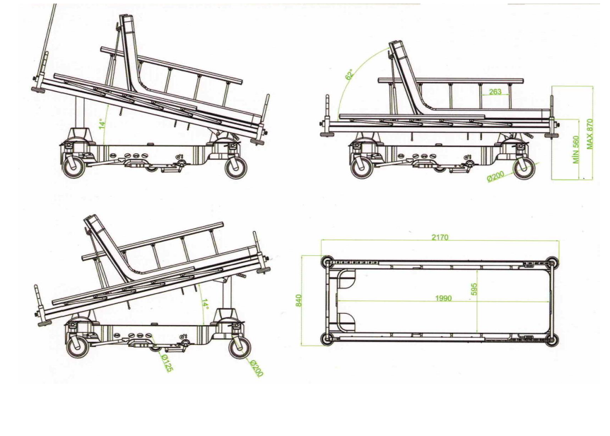 WÓZEK DO TRANSPORTU CHORYCH - ES00-S SIGMA