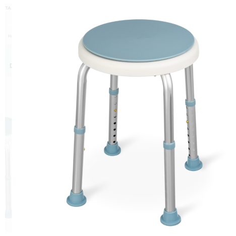 Taboret prysznicowy okrągły, z systemem obrotowym