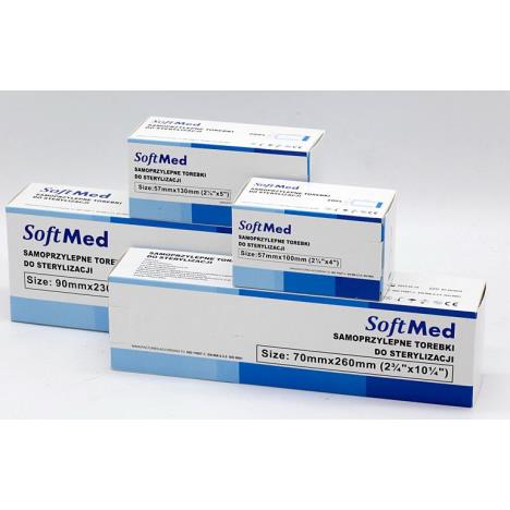 Torebki do sterylizacji, samoprzylepne, SoftMed 135 mm x 260 mm, 200 szt.