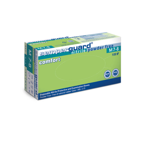 Rękawiczki Nitrylowe SEMPERGUARD NITRILE COMFORT, rozm. M, op. 100 szt