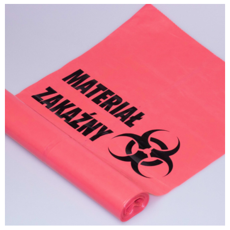Worki na odpady medyczne i zakaźne Biohazard 120 litrów, czerwone  -10szt.