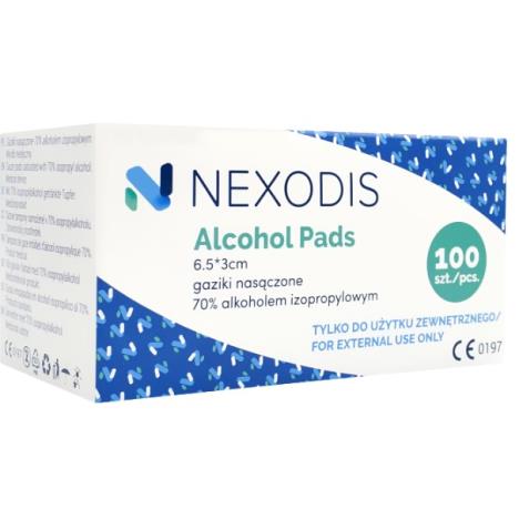 Gaziki do dezynfekcji Nexodis 6,5 x 3 cm, op. 100 szt 
