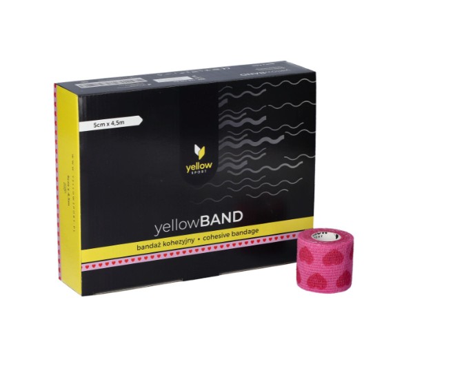 Bandaż kohezyjny 5cm x 4,5 m kolor różowy w serca, 1 szt.