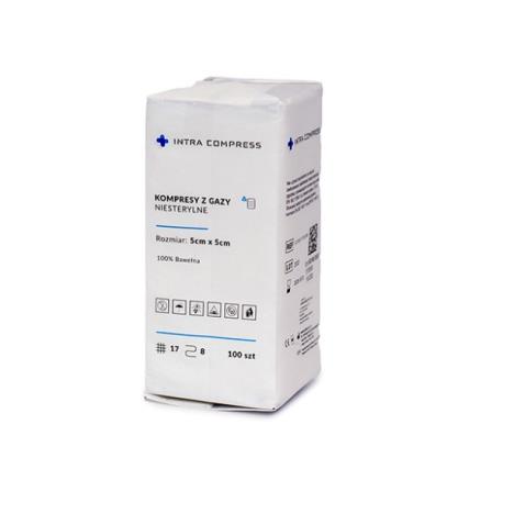 Kompresy z gazy niejałowe 5 x 5 cm  17N 8W (100szt.)
