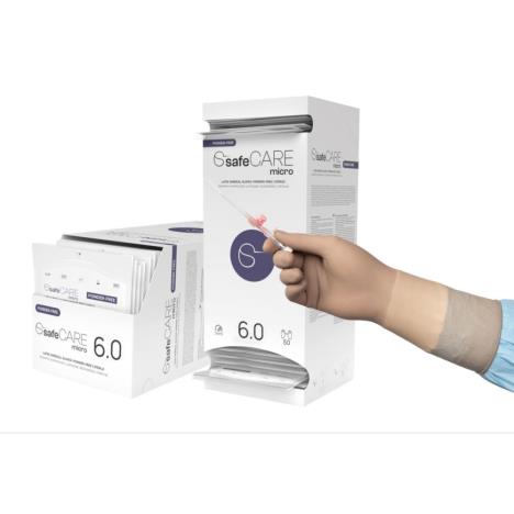 safeCARE micro-rękawice chirurgiczne, lateks PF, sterylne, beż, 8,0, 1 para