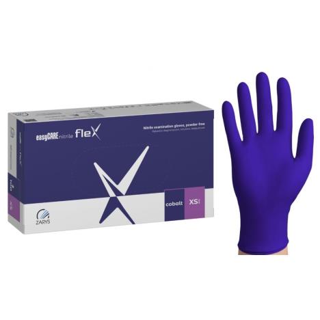 Rękawice nitrylowe easyCARE FLEX kobaltowe PF - XS (100 szt.)