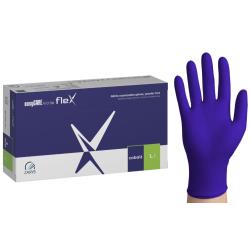 Rękawice nitrylowe easyCARE FLEX kobaltowe PF - L (100 szt.)