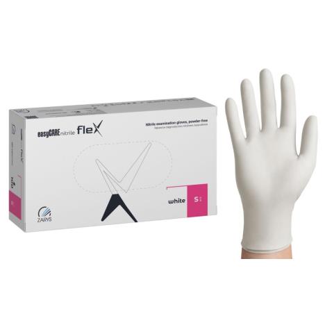 Rękawice nitrylowe easyCARE FLEX biały PF - S (100 szt.)