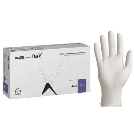 Rękawice nitrylowe easyCARE FLEX biały PF - XL (100 szt.)
