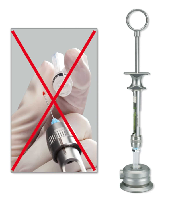 Miramatic® Holder Plus bezpiecznik do igieł z przyciskiem