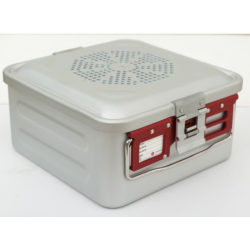 Kontener do sterylizacji z koszem, plombą, filtrami i etykietą 1/2 wsadu